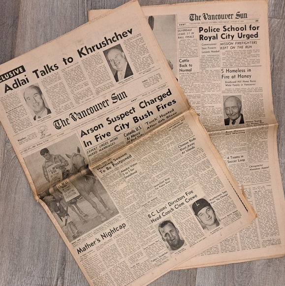 Other - VANCOUVER SUN Vintage Newspaper